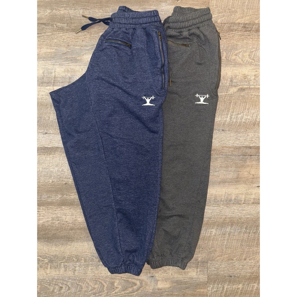 2 Jujimufu Very Good Sweatpants Denim Blue/Gray Large Heavyweight Gym Lift